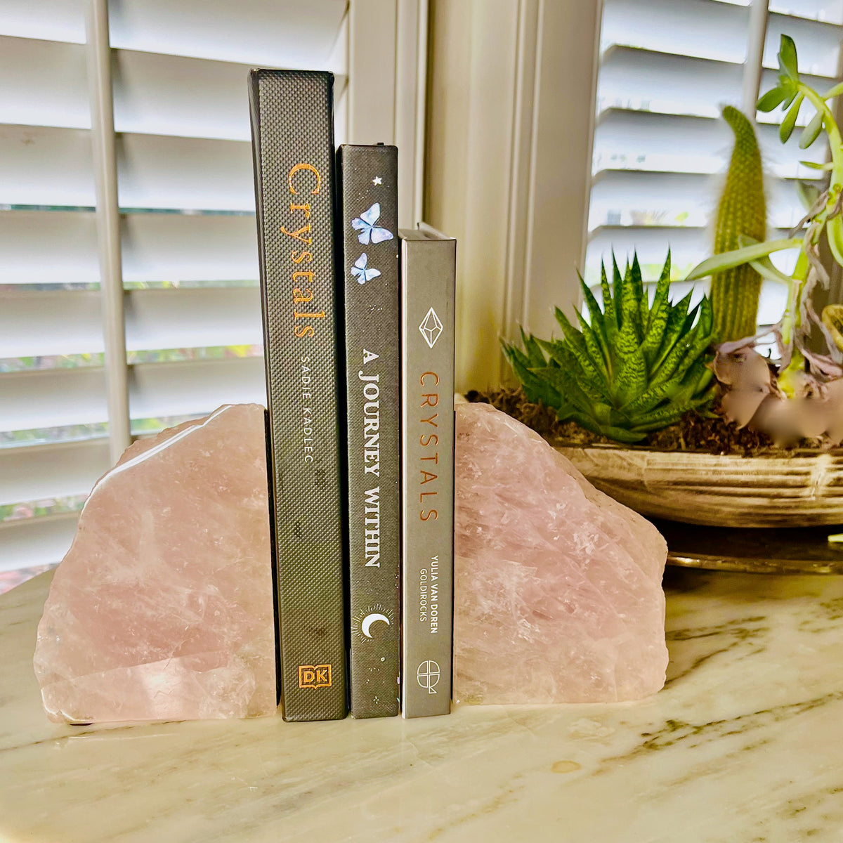 Rose Quartz Bookends