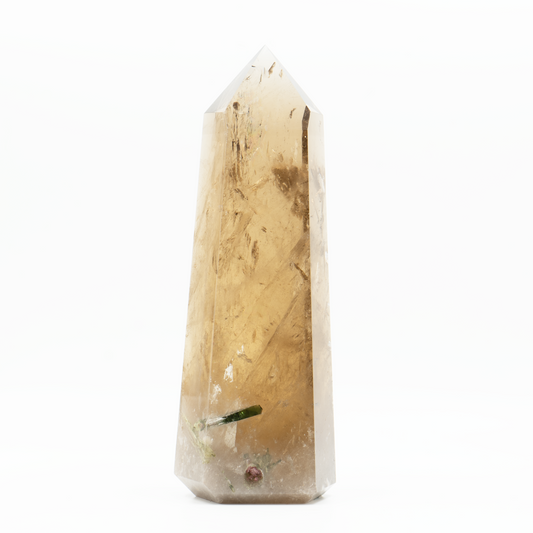 Citrine Tower with Tourmaline Inclusions