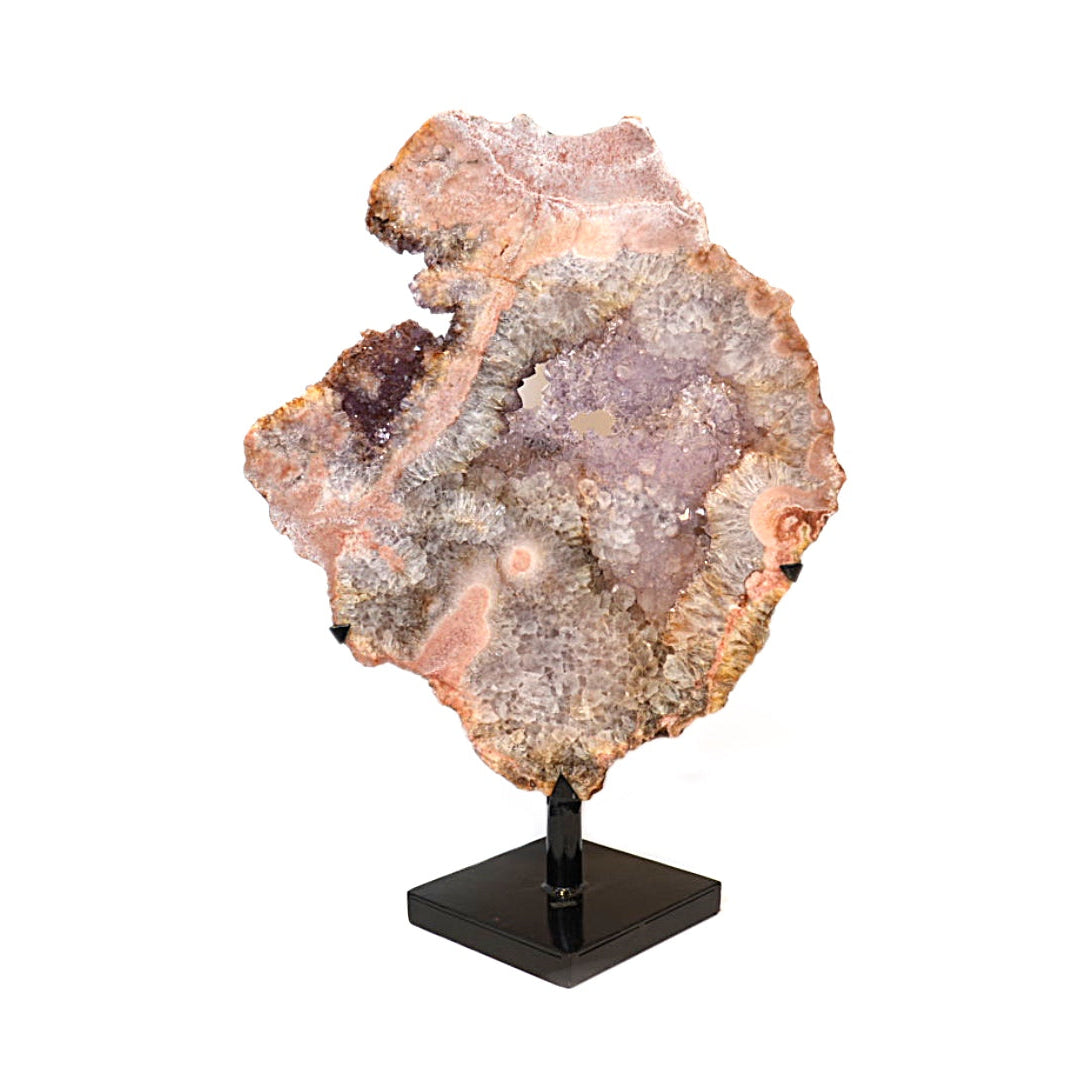 A Stunning Pink Amethyst Slab on Stand