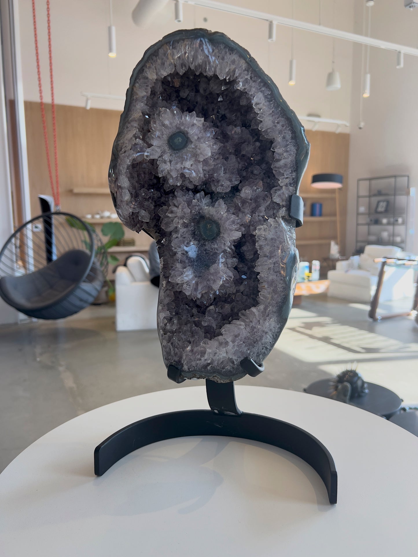 Brazilian Amethyst Stalactite Cluster on Stand – Flowering Crystal Statement