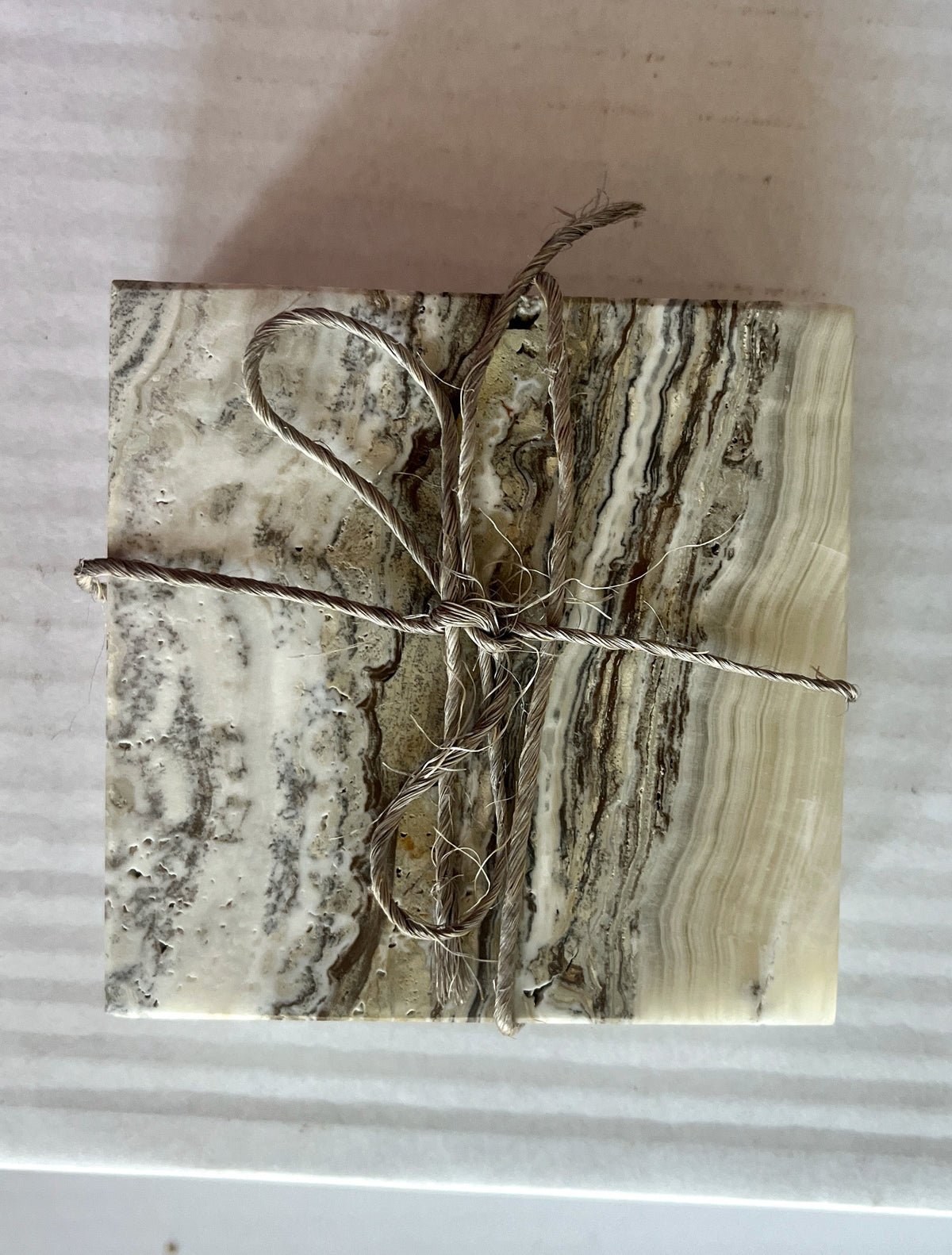 Coasters Square Banded Calcite - Set of 4