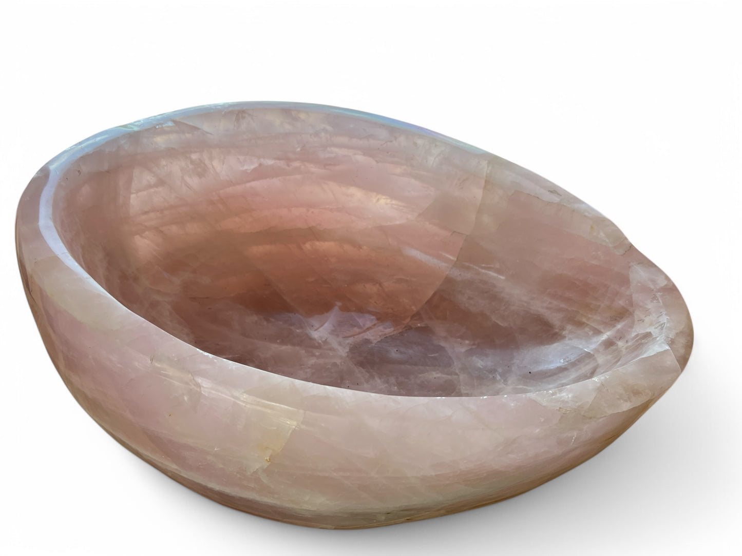 XL Rose Quartz Bowl – Hand-Carved Crystal Centerpiece of Love & Elegance