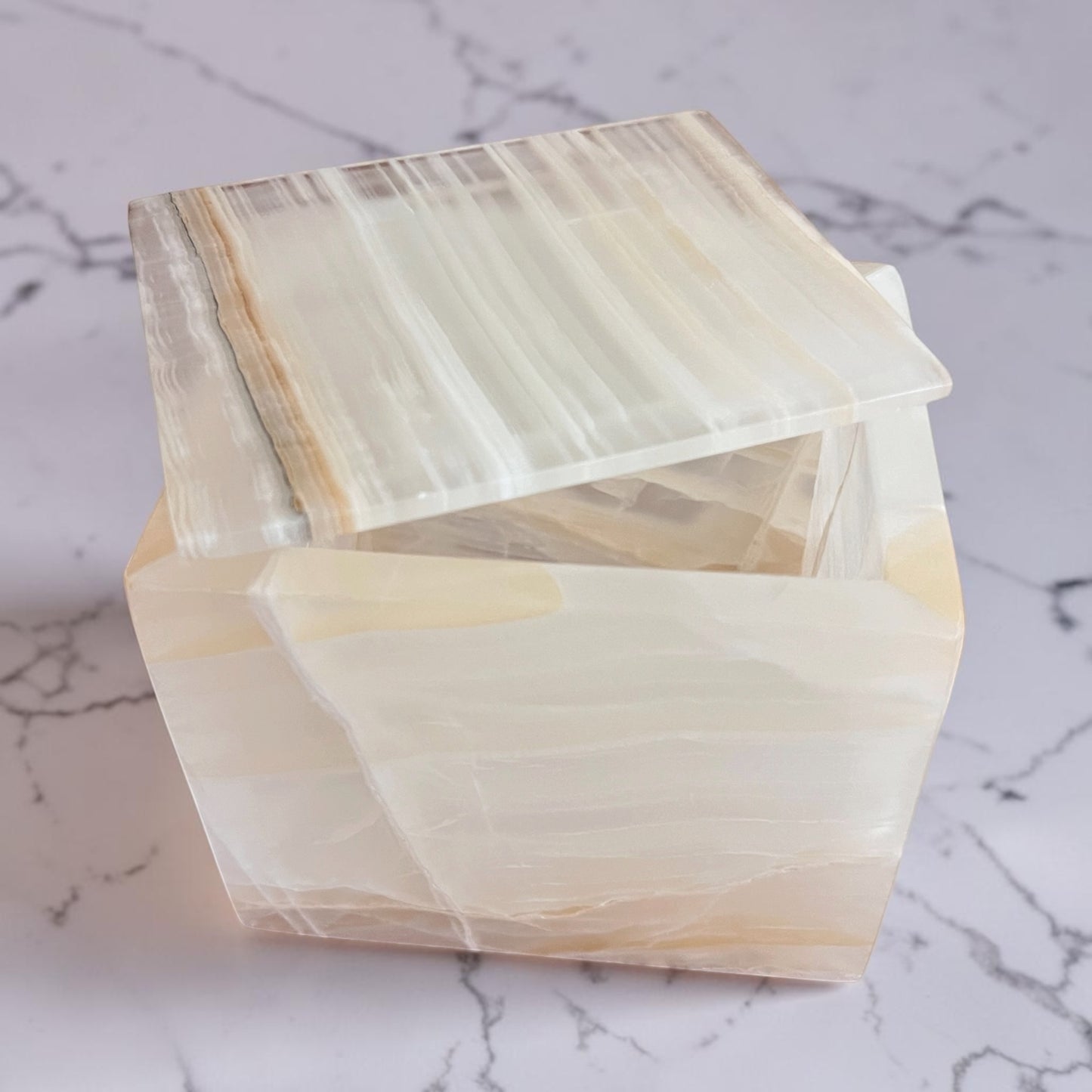 White Onyx Box with Lid