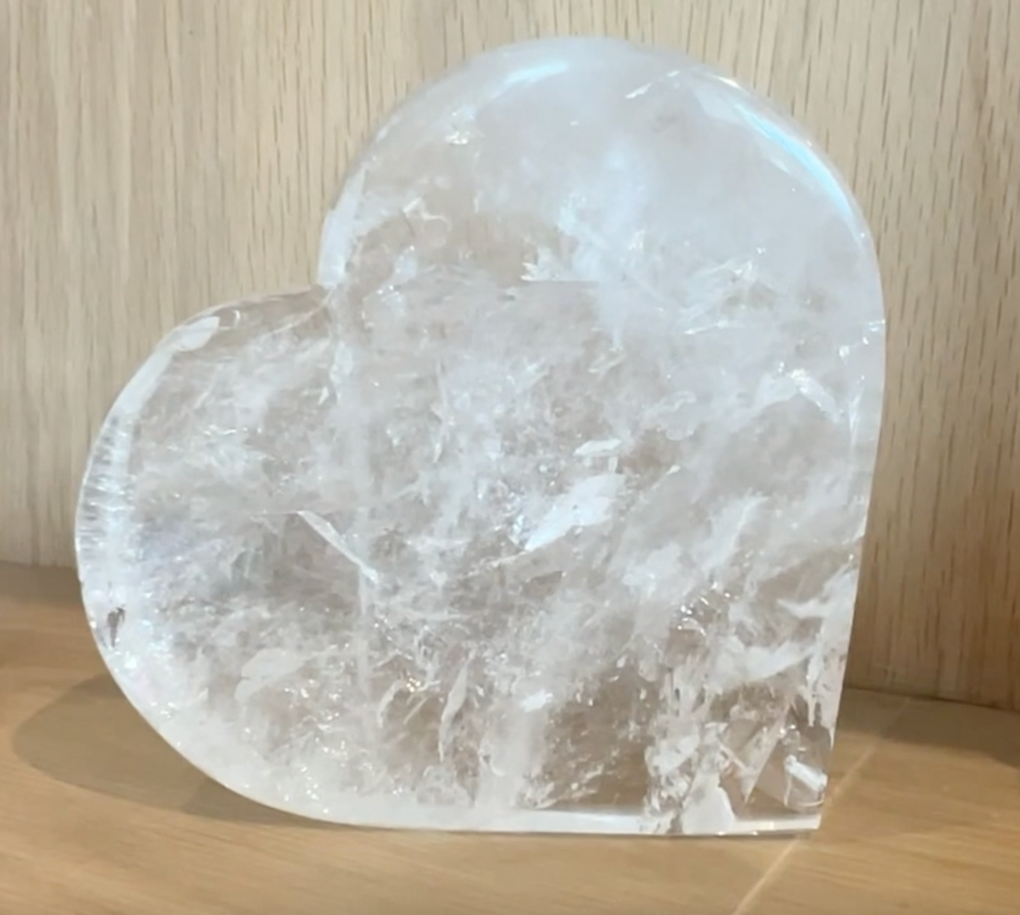Hand Carved Clear Quartz Heart