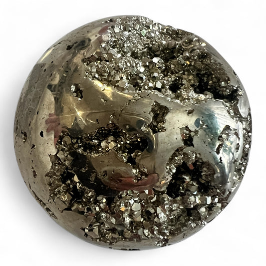 Pyrite Sphere – Polished Crystal Sculpture