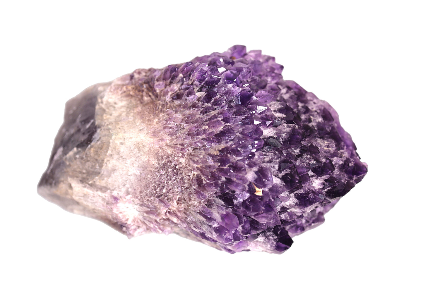 natural large amethyst cluster on white background