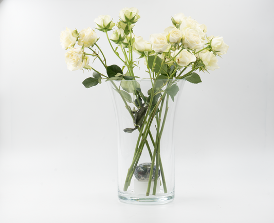 VitaJuwel Crystal Flower Vase – “Flora” with Moss Agate, Sodalite & Quartz