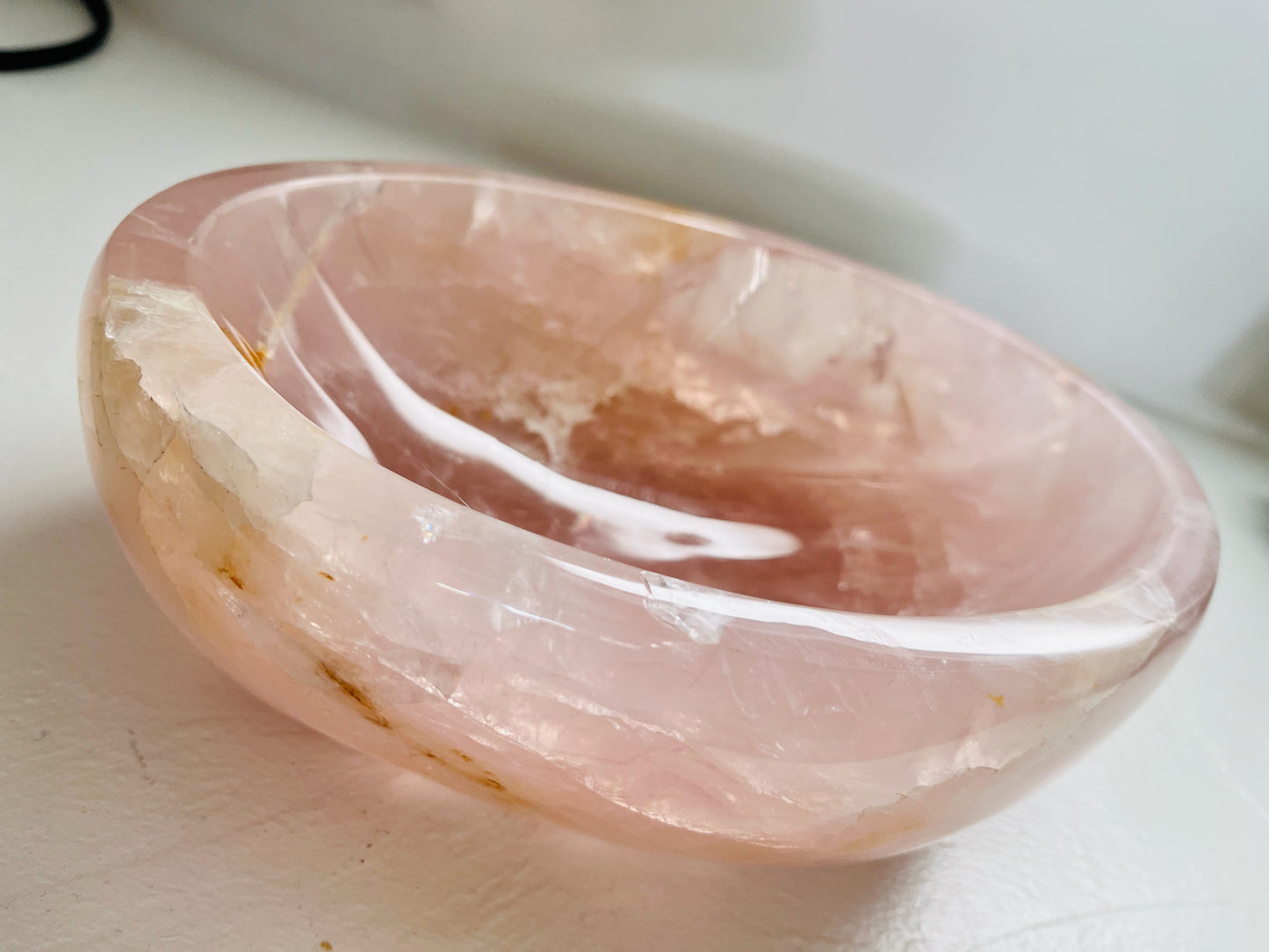 Hand Carved Rose Quartz Bowl