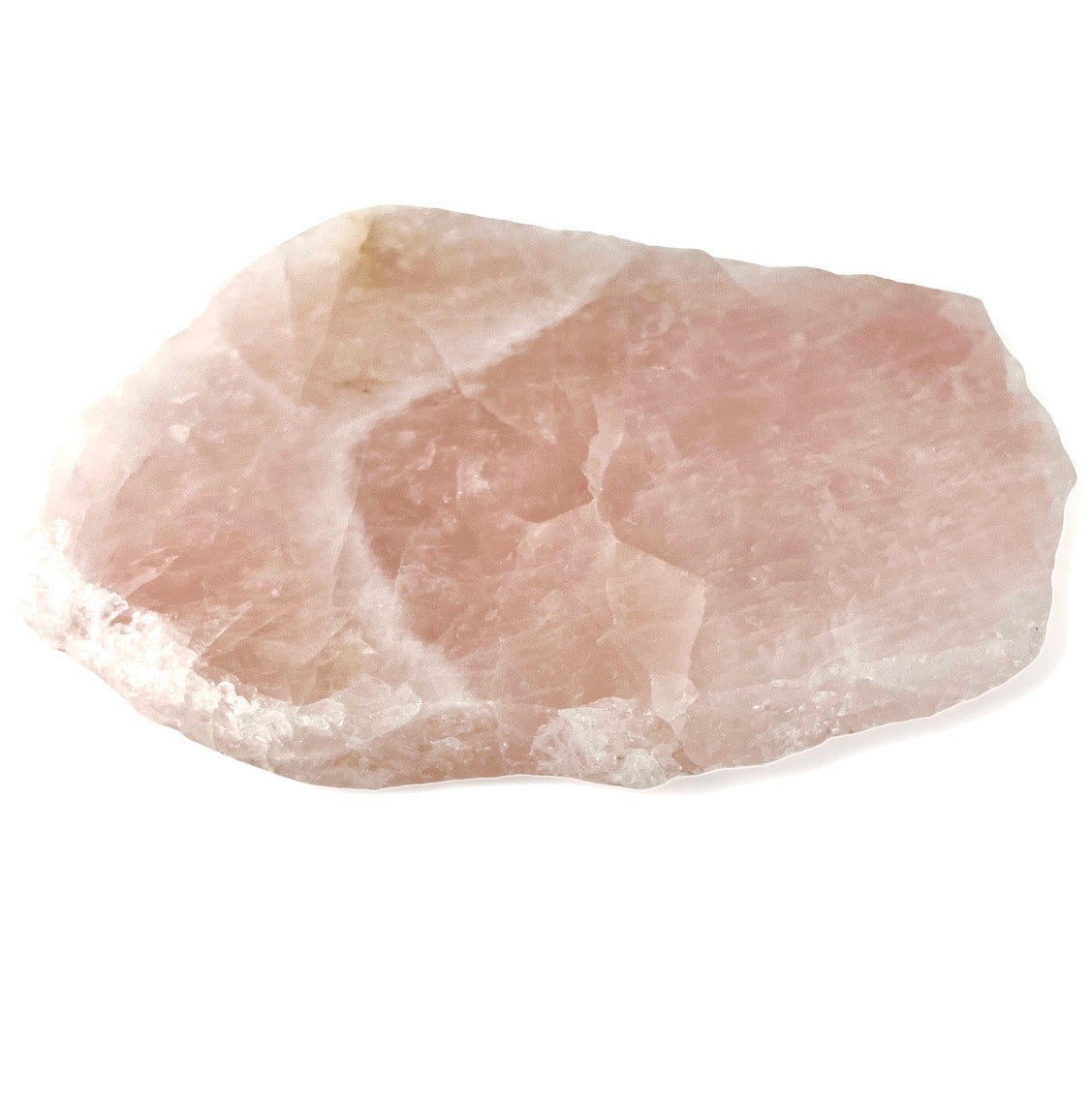 Rose Quartz Platter – Hand-Carved Crystal Tray for Decor or Serving