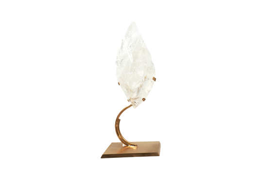 Clear Quartz Double Pointed Flame on Stand