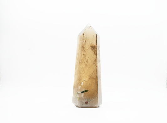 Citrine Tower with Tourmaline Inclusions