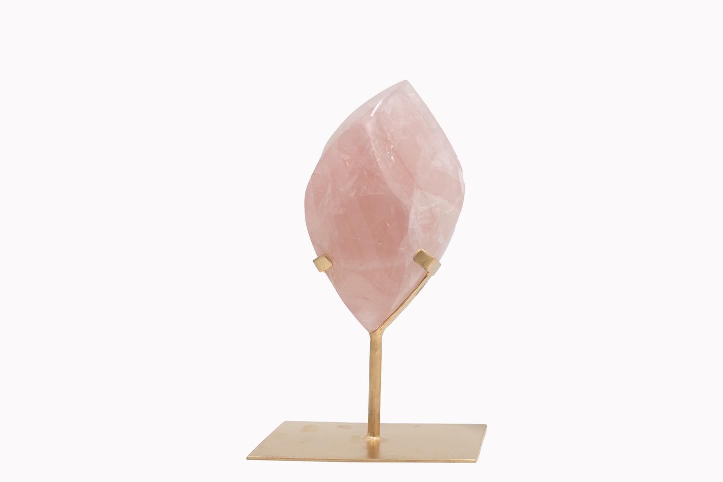 Rose Quartz Double Pointed Flame on Stand