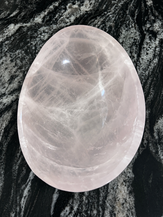 Transluscent Rose Quartz Bowl