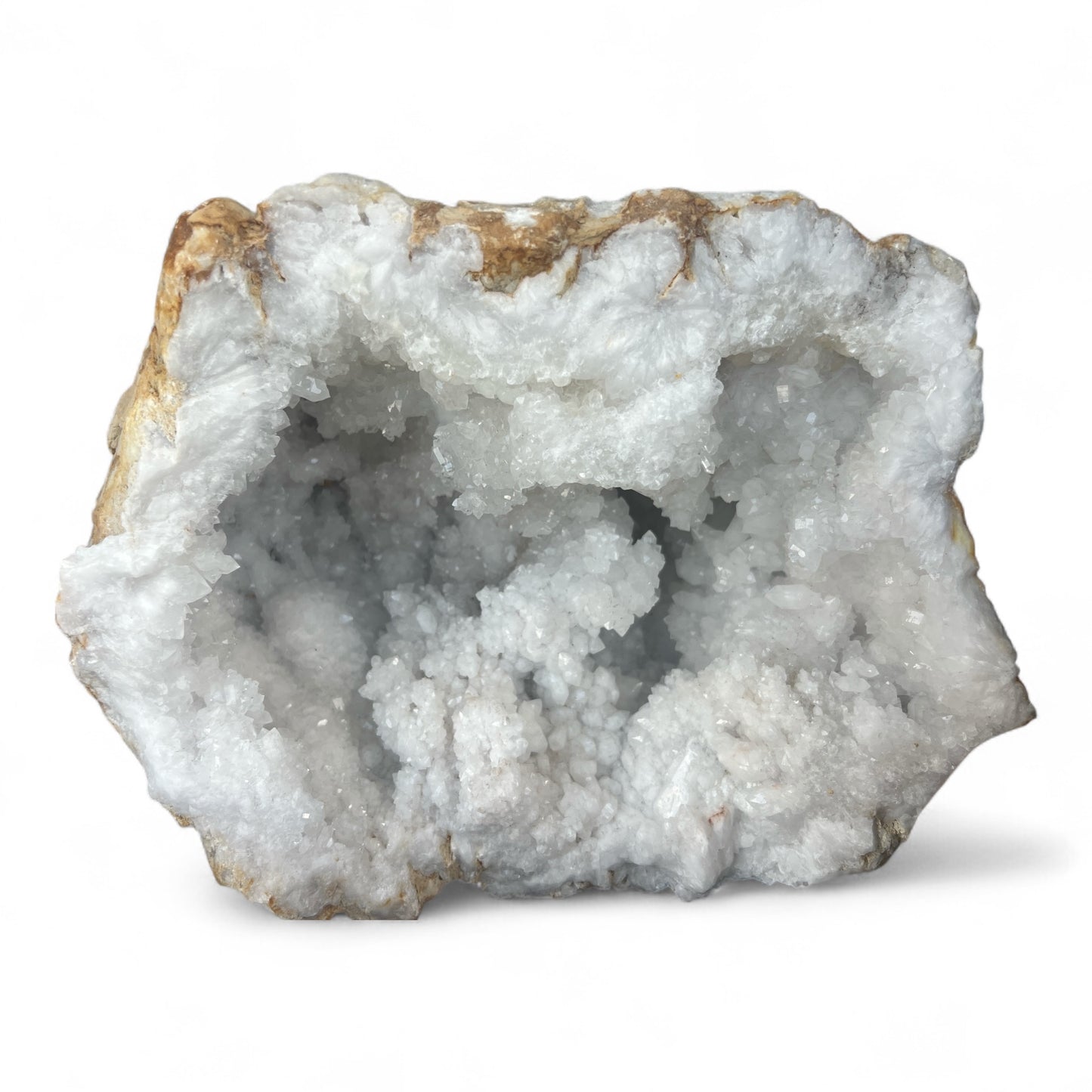 Large White Quartz Geode Half