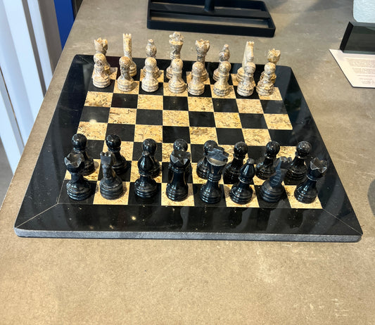 Black  &  Brown Onyx Chess Game