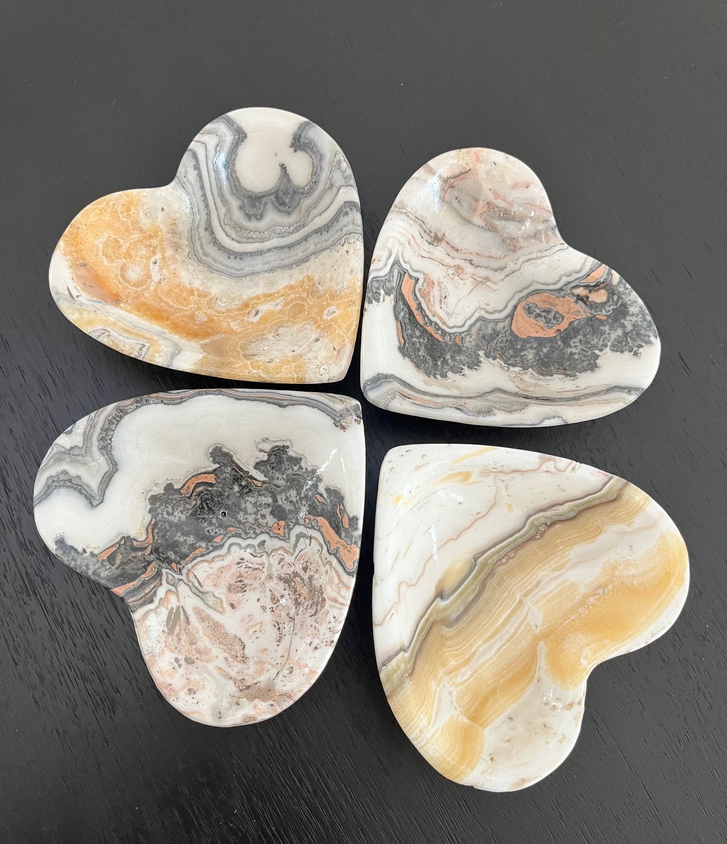 Zebra Calcite Heart Bowl