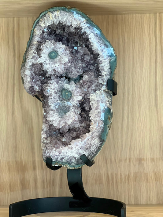 Brazilian Amethyst Stalactite Cluster on Stand – Flowering Crystal Statement