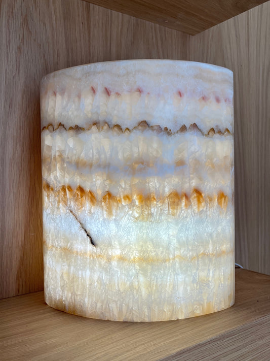 Elliptical Banded Onyx Lamp