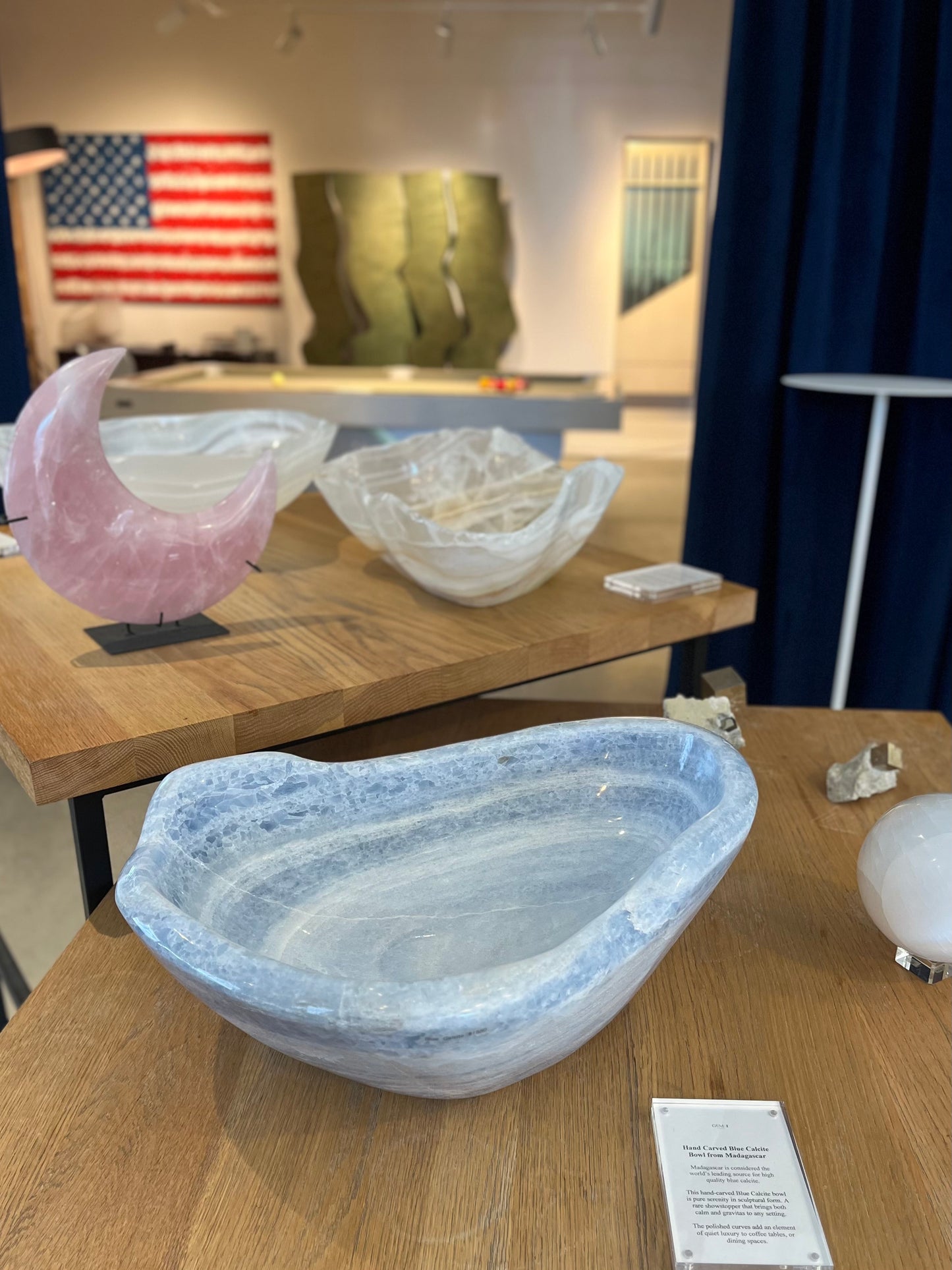 Large Blue Calcite Bowl