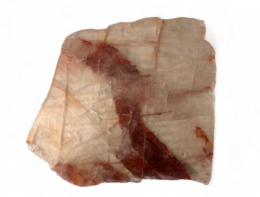 quartz platter with red wine colored bands and natural hematite inclusions