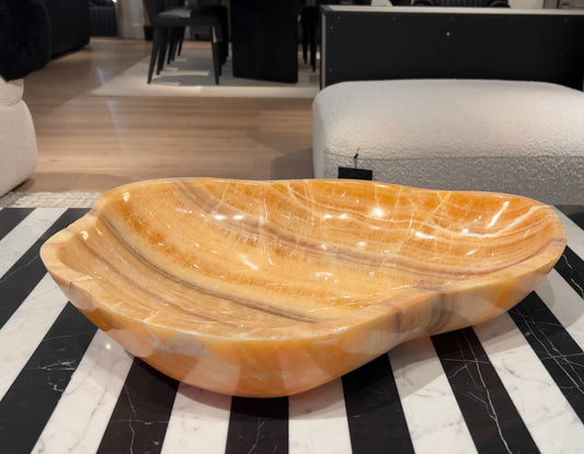 Orange Calcite Centerpiece Bowl