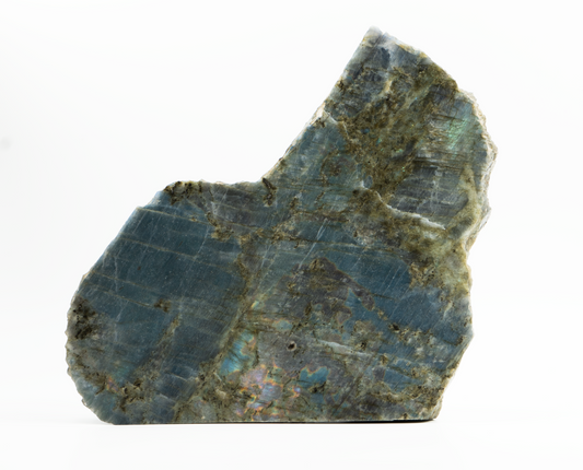 Peacock Blue & Purple Labradorite Boulder – Polished Crystal Decor from Uruguay