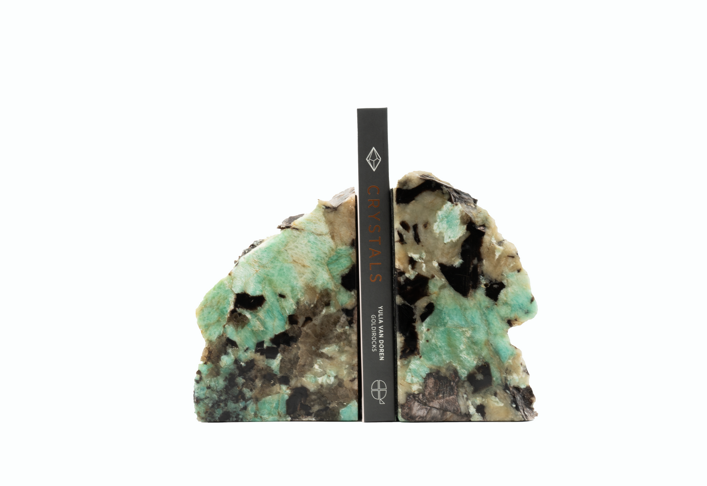 Amazonite and Black Tourmaline Bookends