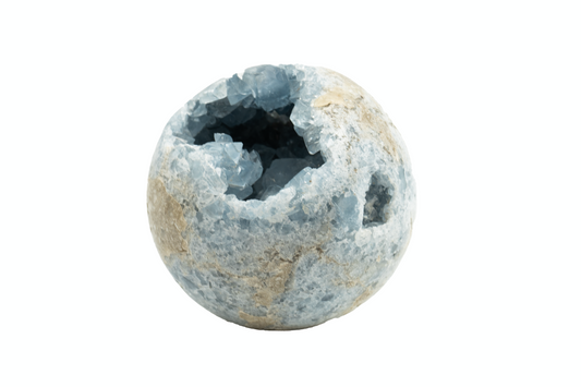 Hand Polished Celestite Sphere from Madagascar – Decorative Accent